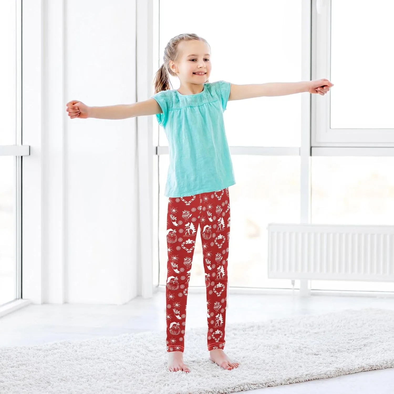 Aslsiy Girls Leggings Toddler Stretch Tights Pants Full Length Dance Yoga Pants Sleep Pants