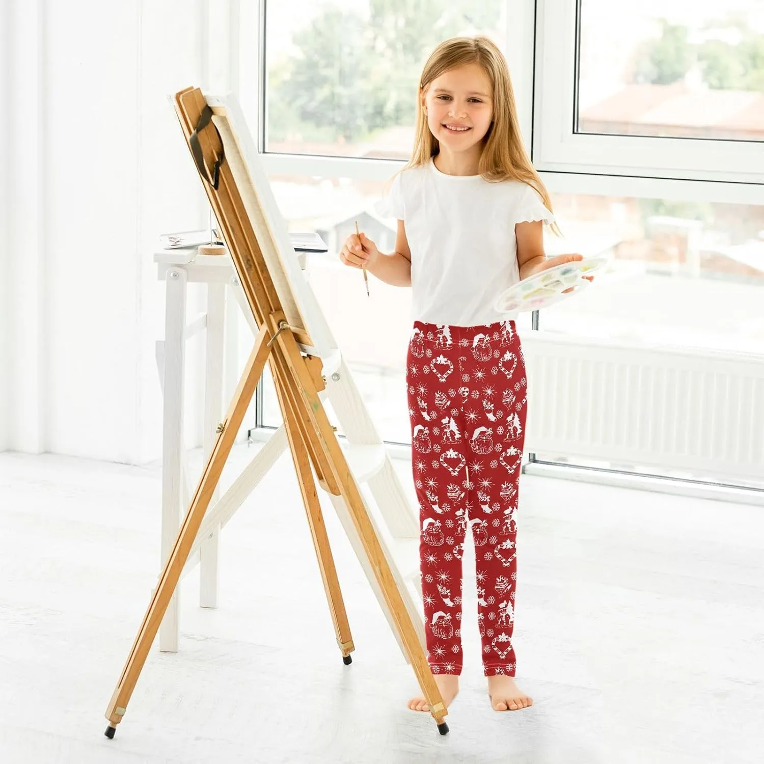 Aslsiy Girls Leggings Toddler Stretch Tights Pants Full Length Dance Yoga Pants Sleep Pants