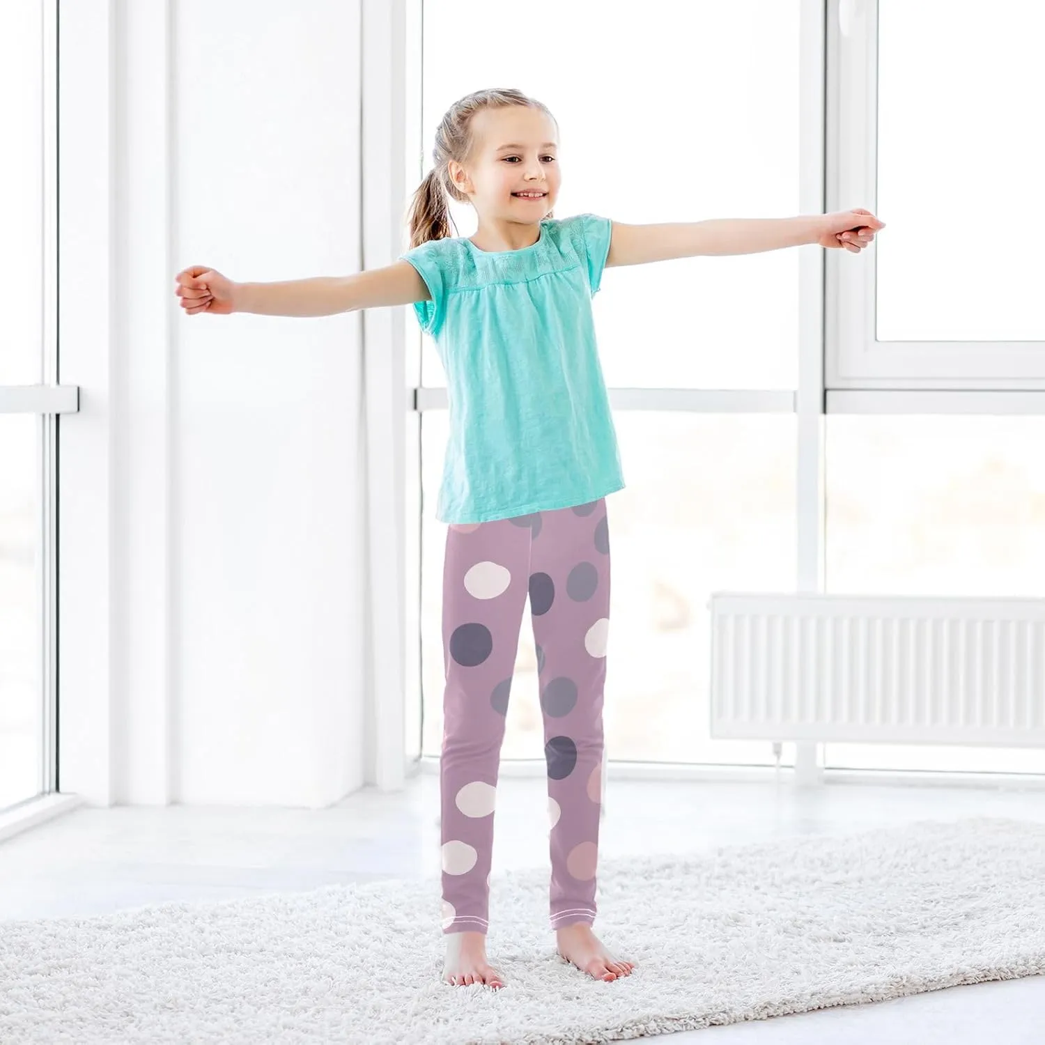 Aslsiy Girls Leggings Toddler Stretch Tights Pants Full Length Dance Yoga Pants Sleep Pants