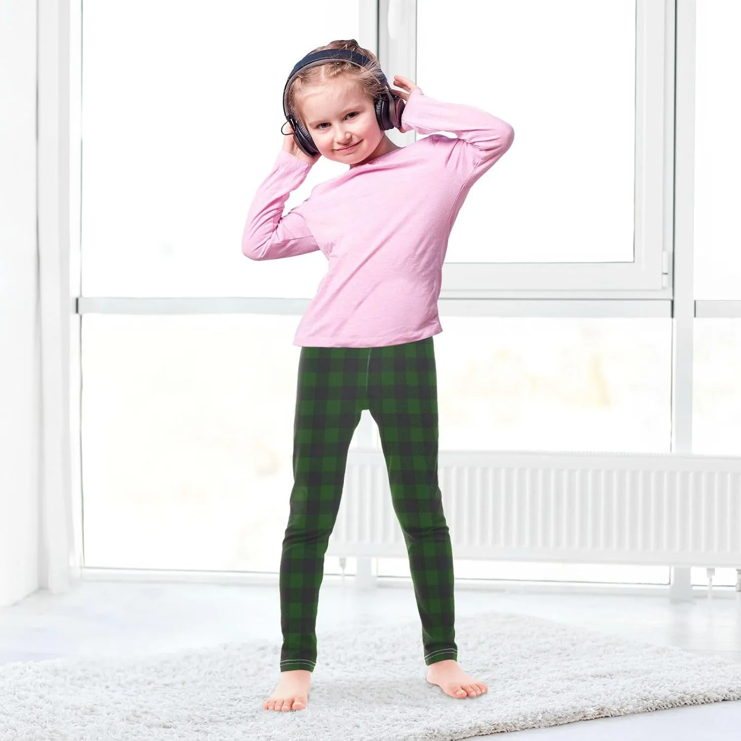 Aslsiy Girls Leggings Toddler Stretch Tights Pants Full Length Dance Yoga Pants Sleep Pants