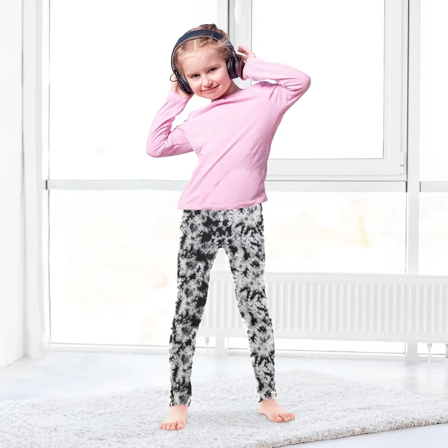 Aslsiy Girls Leggings Toddler Stretch Tights Pants Full Length Dance Yoga Pants Sleep Pants