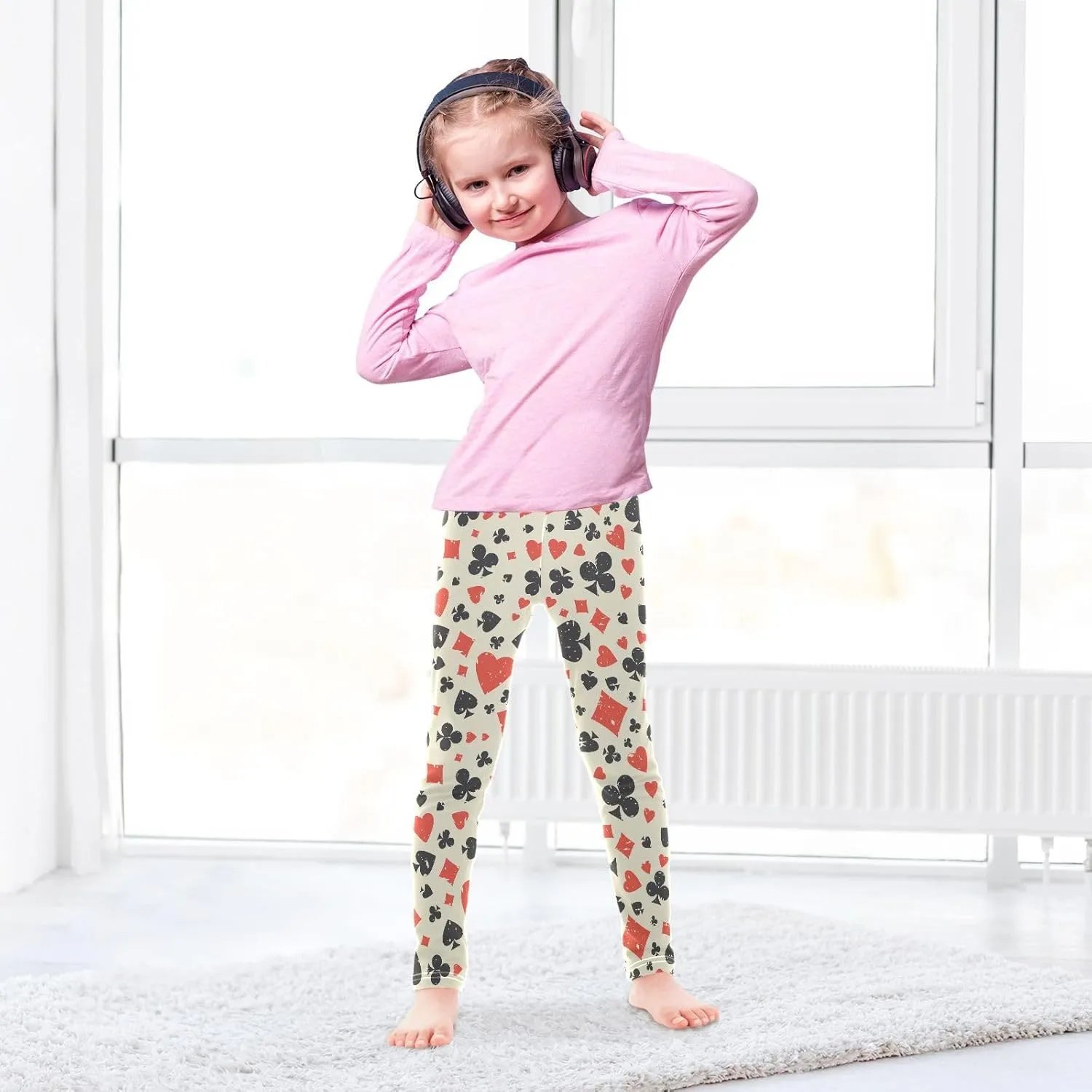 Aslsiy Girls Leggings Toddler Stretch Tights Pants Full Length Dance Yoga Pants Sleep Pants