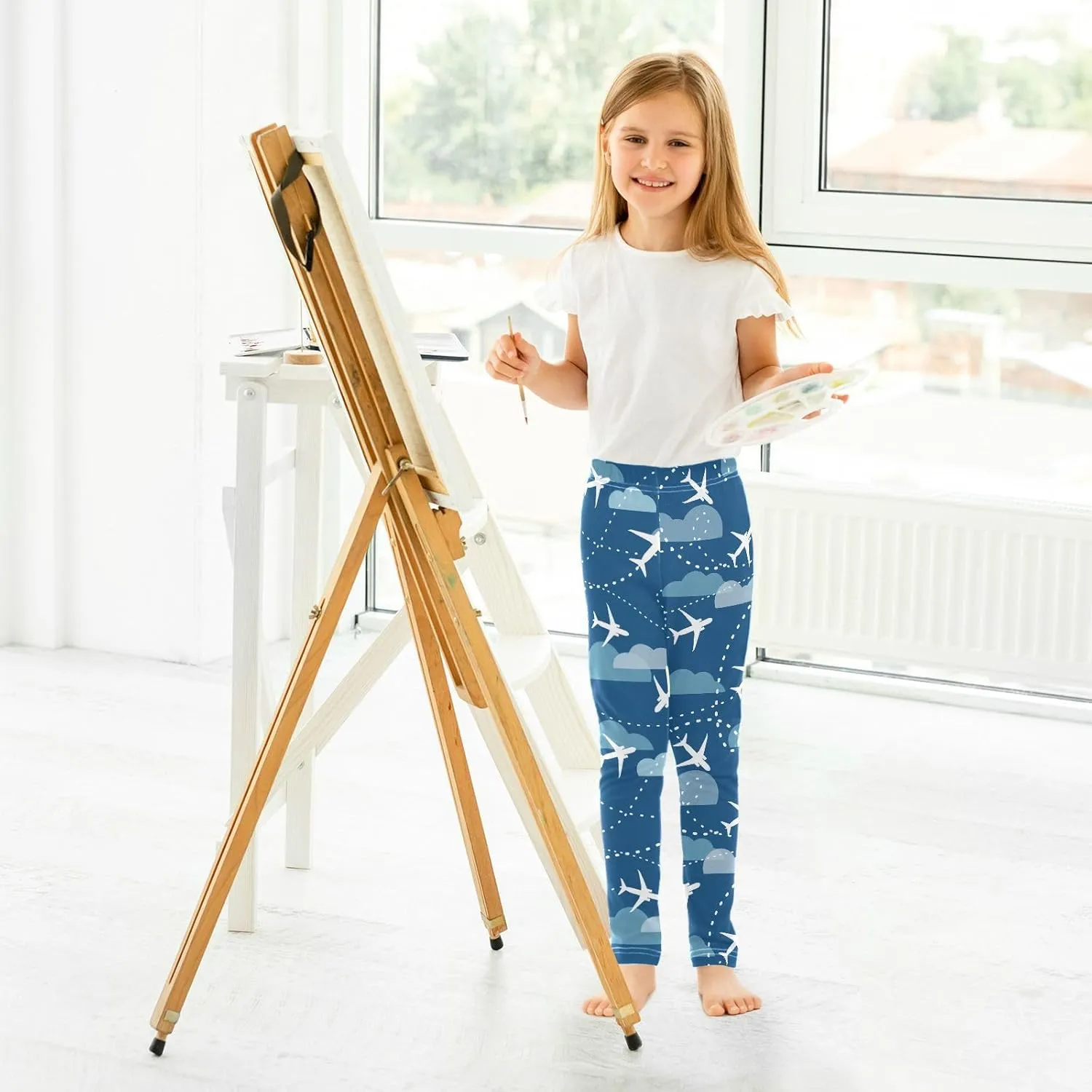 Aslsiy Girls Leggings Toddler Stretch Tights Pants Full Length Dance Yoga Pants Sleep Pants