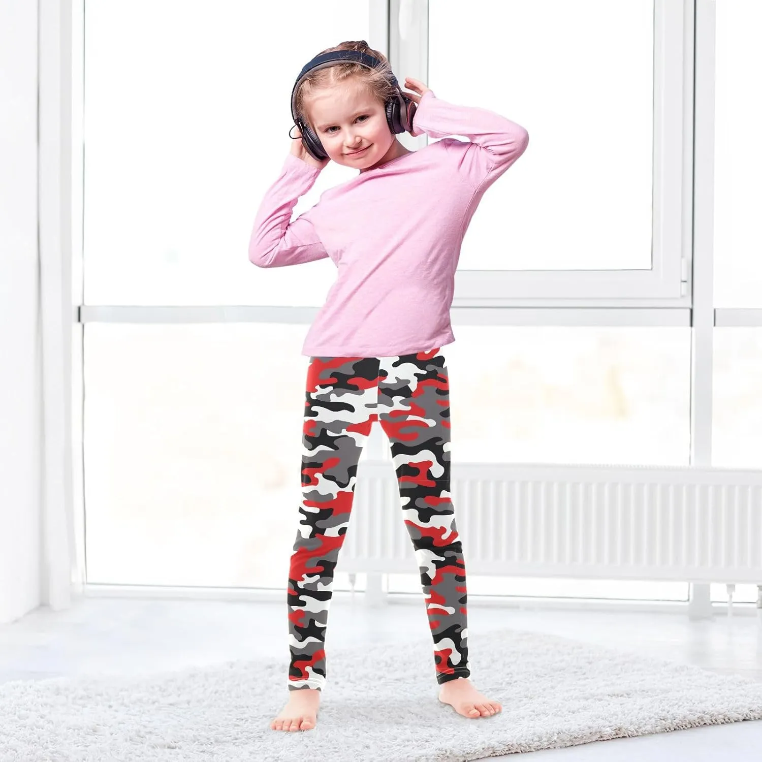 Aslsiy Girls Leggings Toddler Stretch Tights Pants Full Length Dance Yoga Pants Sleep Pants