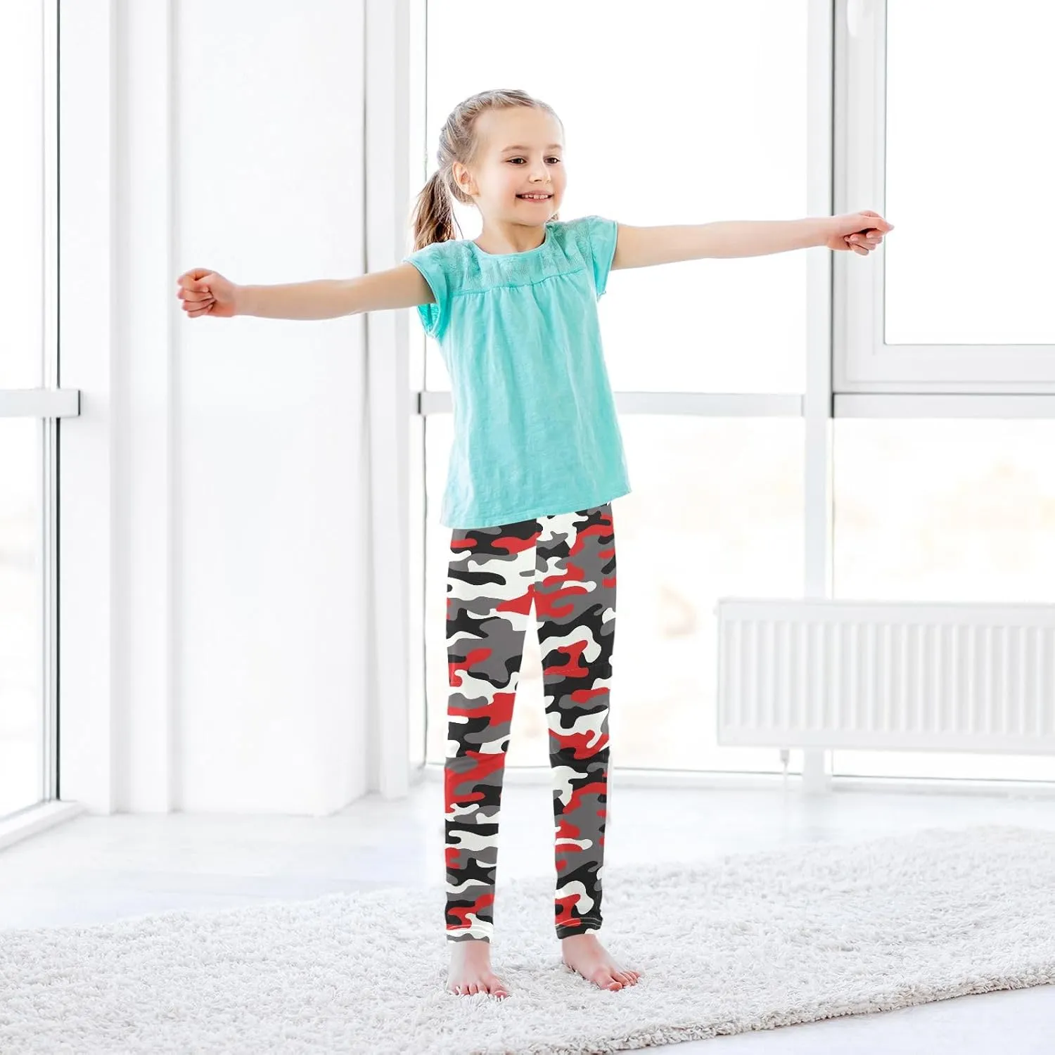 Aslsiy Girls Leggings Toddler Stretch Tights Pants Full Length Dance Yoga Pants Sleep Pants