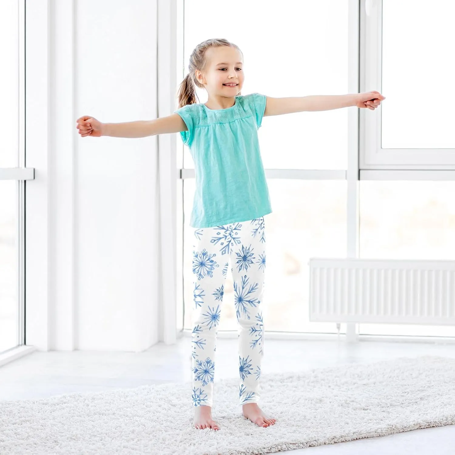 Aslsiy Girls Leggings Toddler Stretch Tights Pants Full Length Dance Yoga Pants Sleep Pants