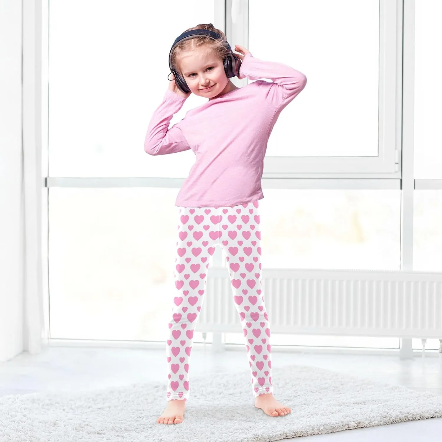 Aslsiy Girls Leggings Toddler Stretch Tights Pants Full Length Dance Yoga Pants Sleep Pants
