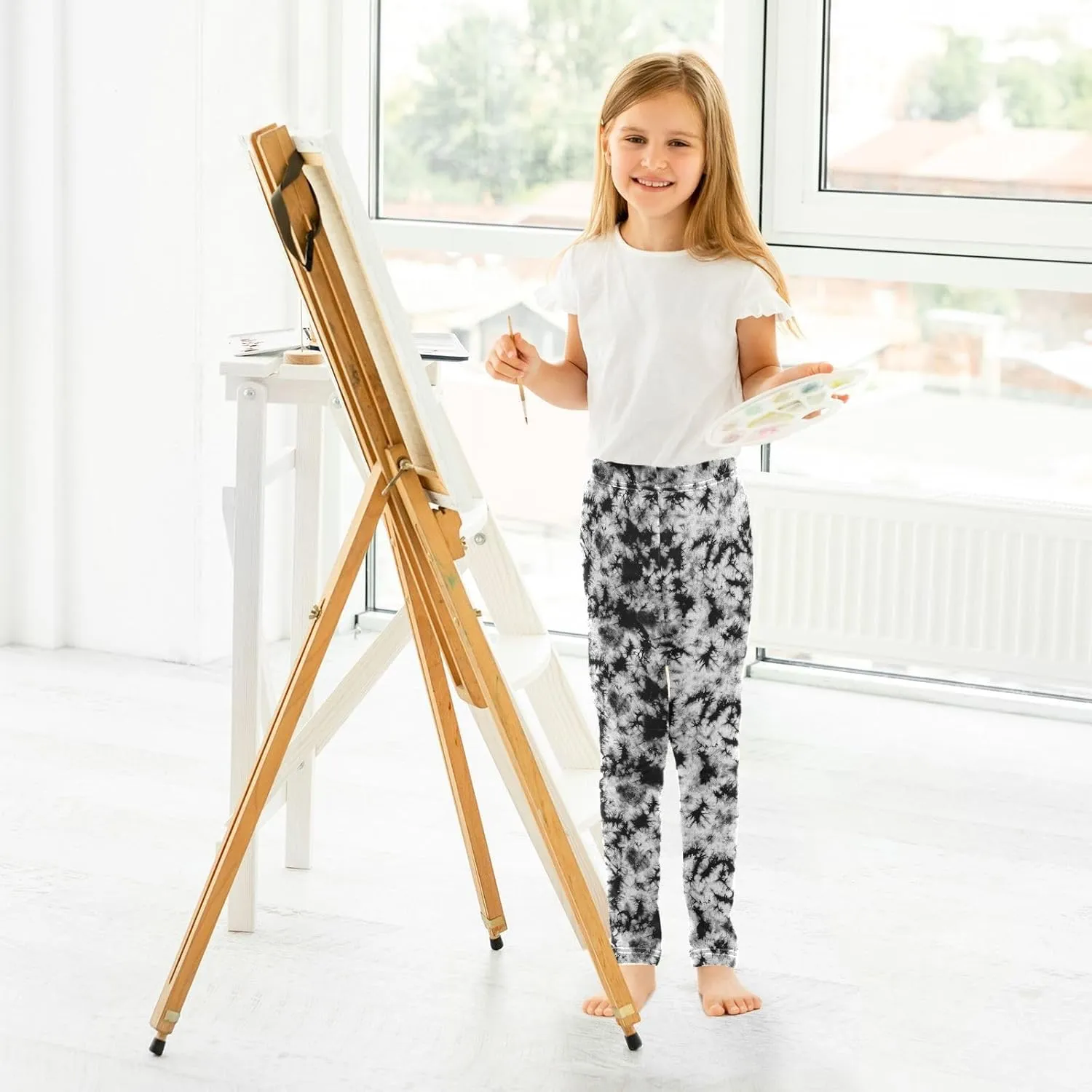 Aslsiy Girls Leggings Toddler Stretch Tights Pants Full Length Dance Yoga Pants Sleep Pants