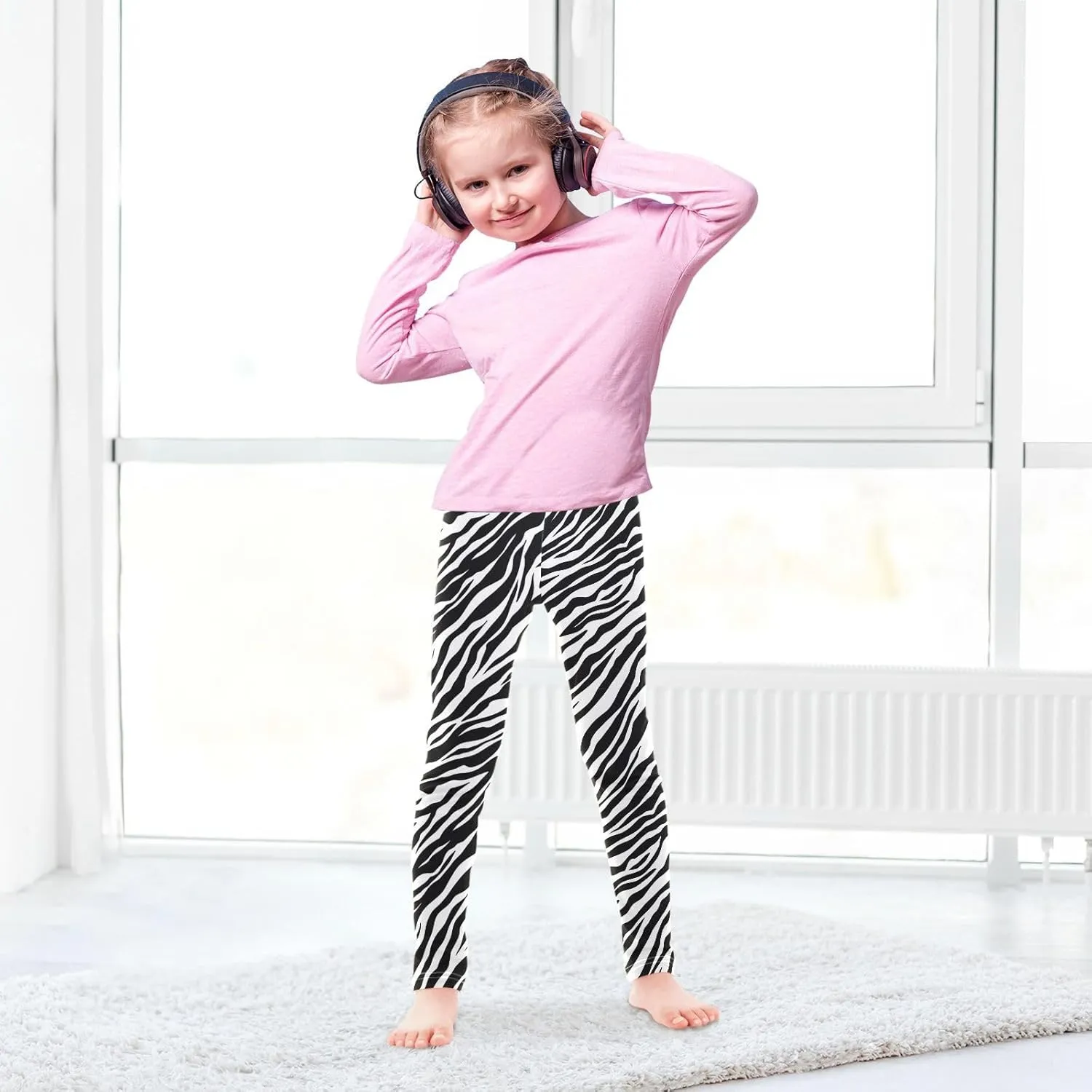 Aslsiy Girls Leggings Toddler Stretch Tights Pants Full Length Dance Yoga Pants Sleep Pants