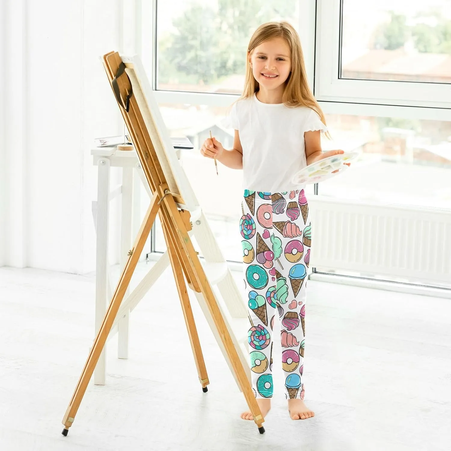 Aslsiy Girls Leggings Toddler Stretch Tights Pants Full Length Dance Yoga Pants Sleep Pants