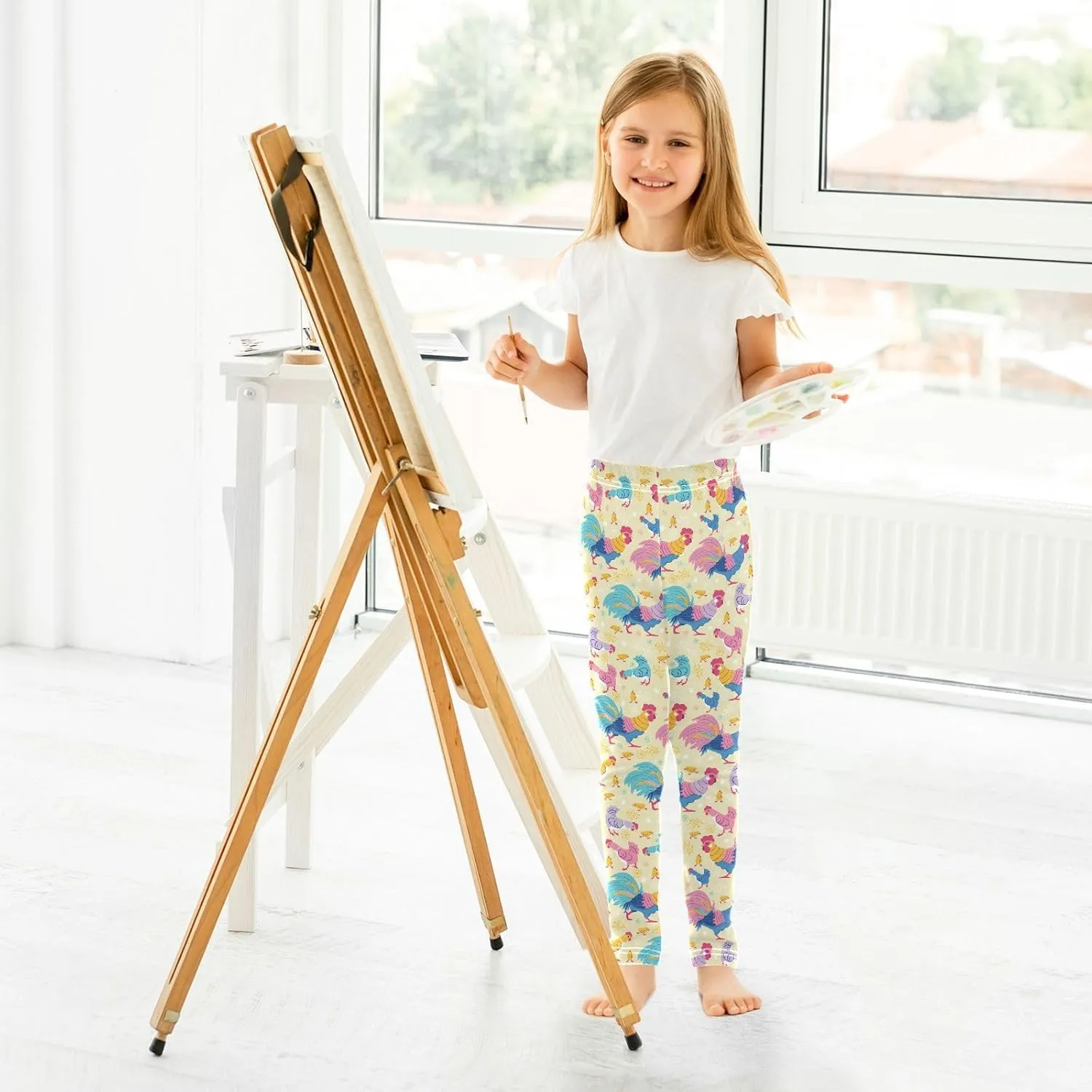 Aslsiy Girls Leggings Toddler Stretch Tights Pants Full Length Dance Yoga Pants Sleep Pants