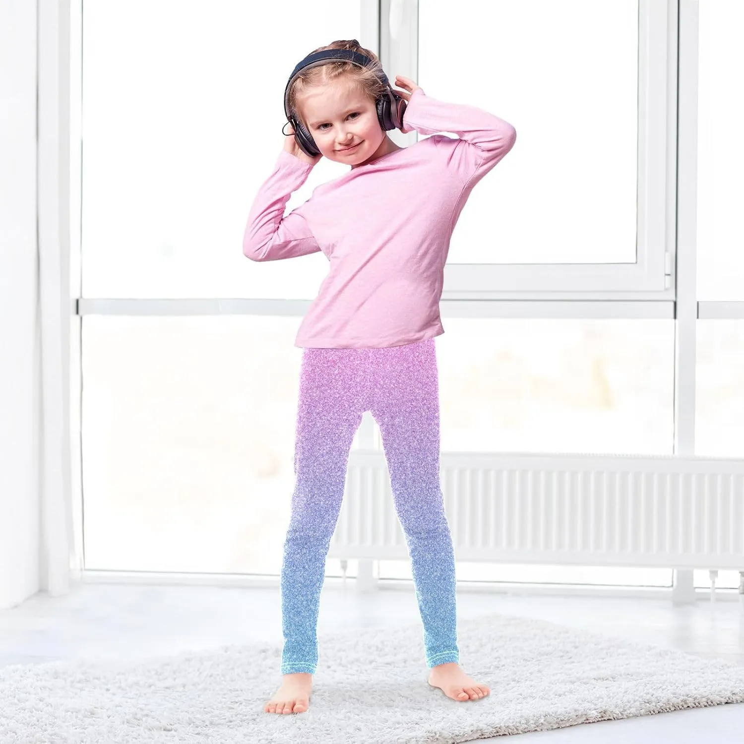 Aslsiy Girls Leggings Toddler Stretch Tights Pants Full Length Dance Yoga Pants Sleep Pants