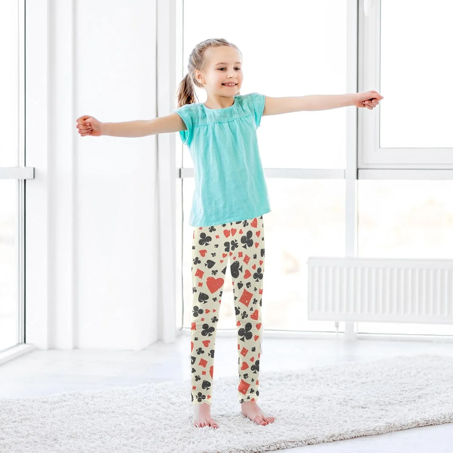 Aslsiy Girls Leggings Toddler Stretch Tights Pants Full Length Dance Yoga Pants Sleep Pants
