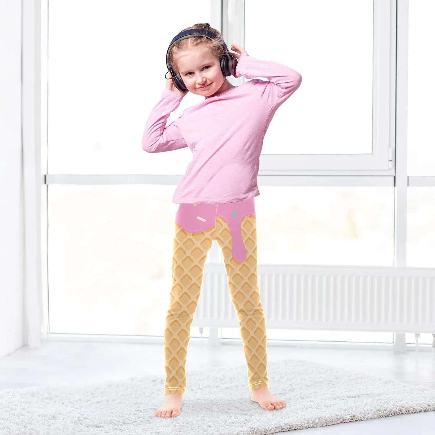 Aslsiy Girls Leggings Toddler Stretch Tights Pants Full Length Dance Yoga Pants Sleep Pants