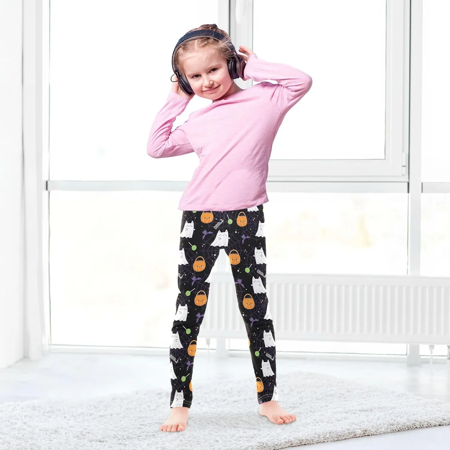 Aslsiy Girls Leggings Toddler Stretch Tights Pants Full Length Dance Yoga Pants Sleep Pants