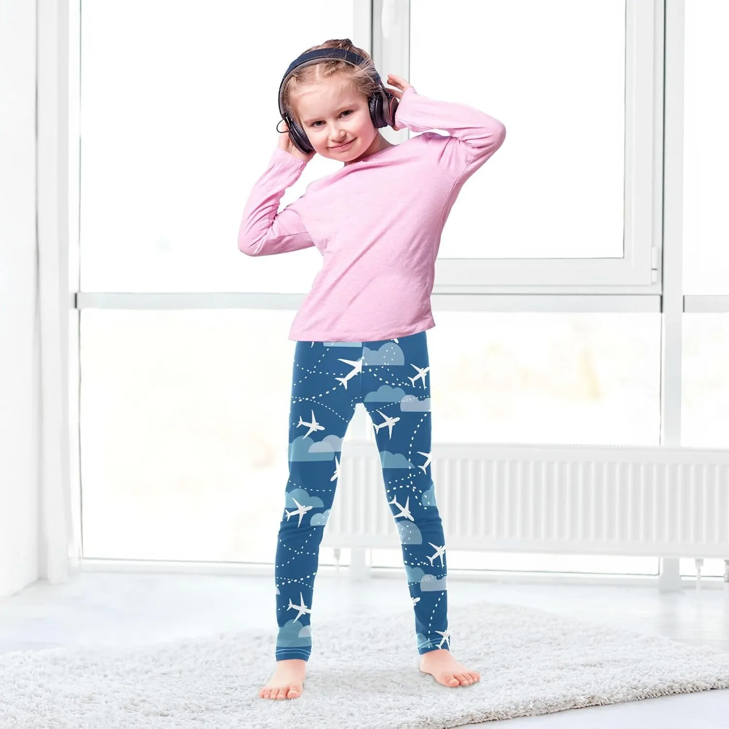 Aslsiy Girls Leggings Toddler Stretch Tights Pants Full Length Dance Yoga Pants Sleep Pants