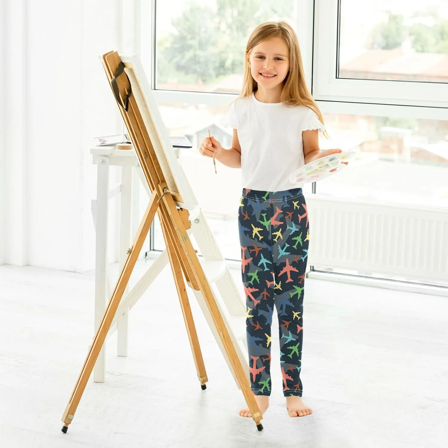 Aslsiy Girls Leggings Toddler Stretch Tights Pants Full Length Dance Yoga Pants Sleep Pants