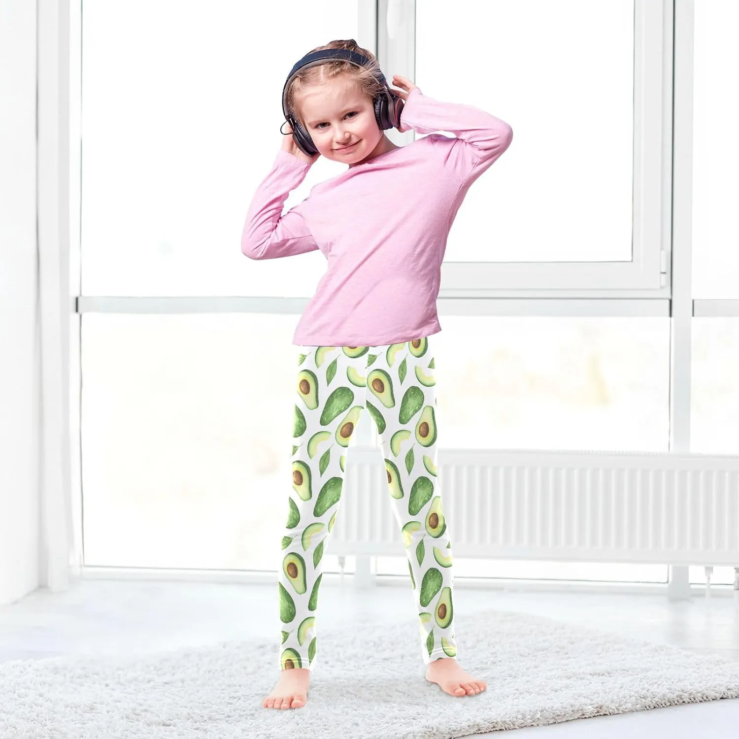 Aslsiy Girls Leggings Toddler Stretch Tights Pants Full Length Dance Yoga Pants Sleep Pants
