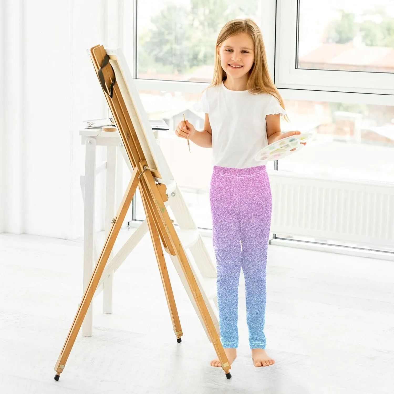 Aslsiy Girls Leggings Toddler Stretch Tights Pants Full Length Dance Yoga Pants Sleep Pants