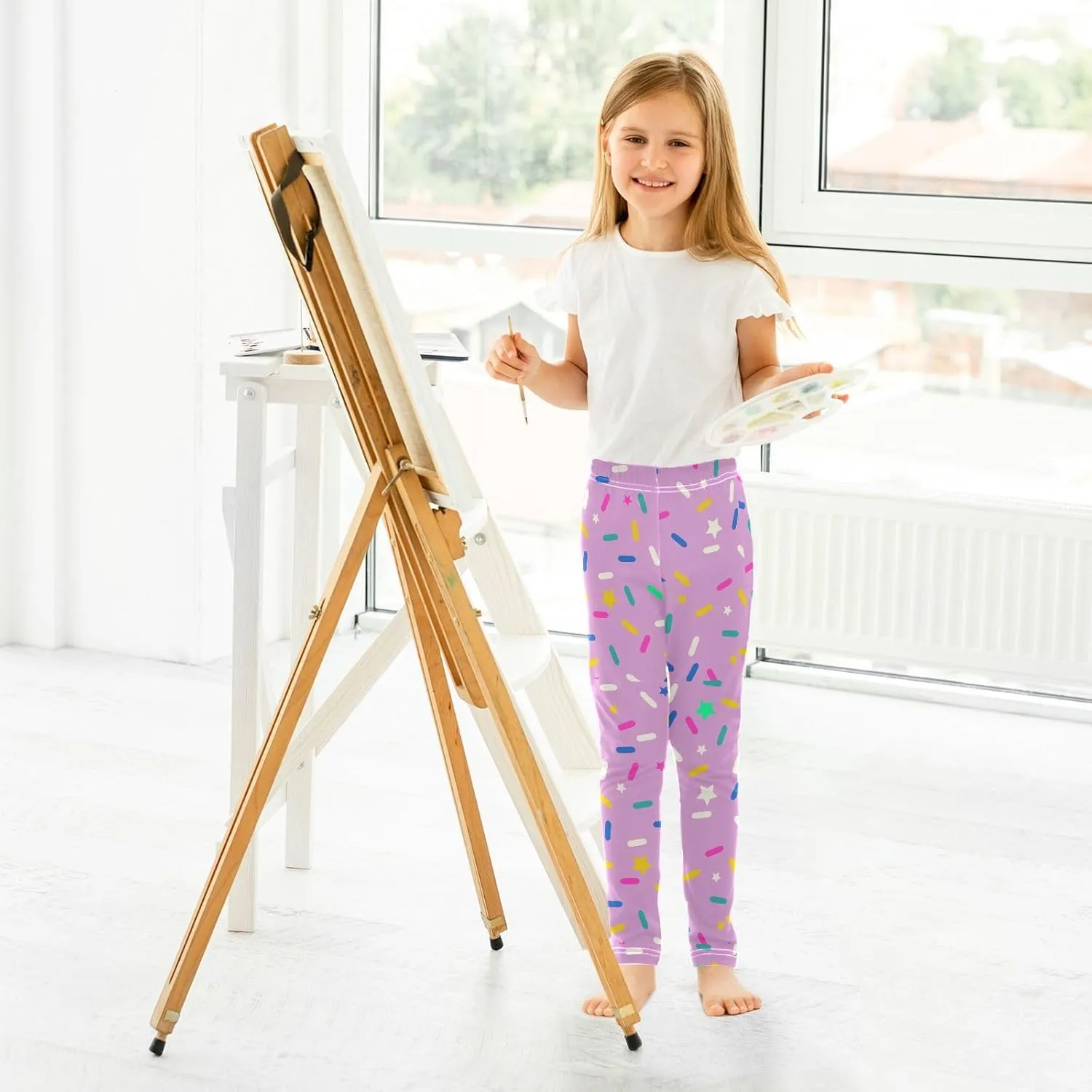 Aslsiy Girls Leggings Toddler Stretch Tights Pants Full Length Dance Yoga Pants Sleep Pants