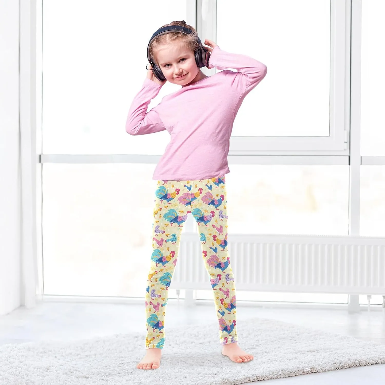 Aslsiy Girls Leggings Toddler Stretch Tights Pants Full Length Dance Yoga Pants Sleep Pants
