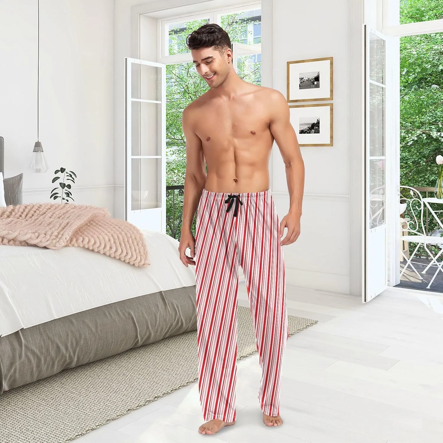 Aslsiy Mens Pajama Pants Pajama Bottoms for Men Sleep Pants Winter Lounge PJ Pants