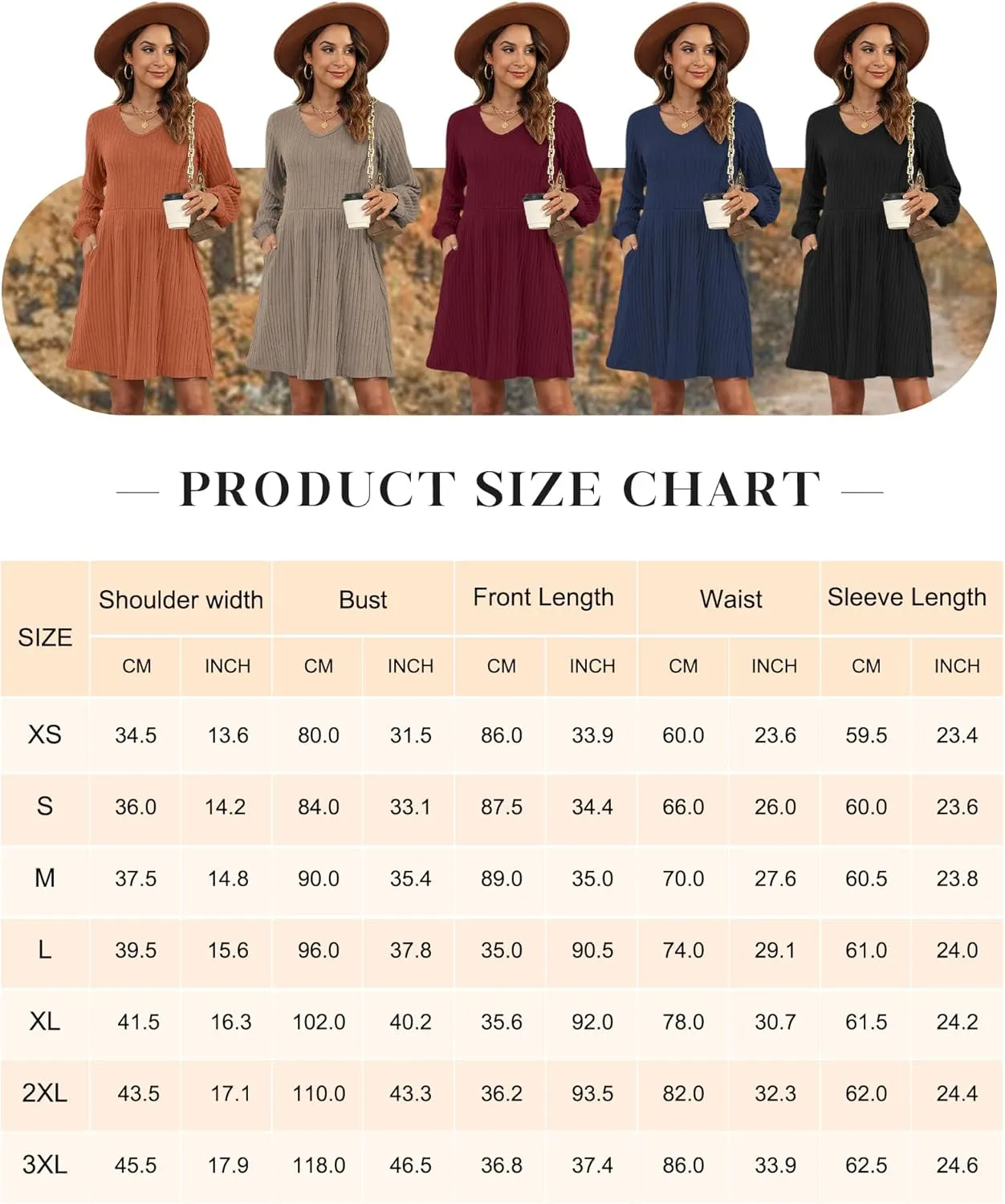 AUSELILY Womens Fall Dress 2025 Long Sleeve V Neck Short Dress Lightweight Casual Knit Sweater Dresses with Pockets