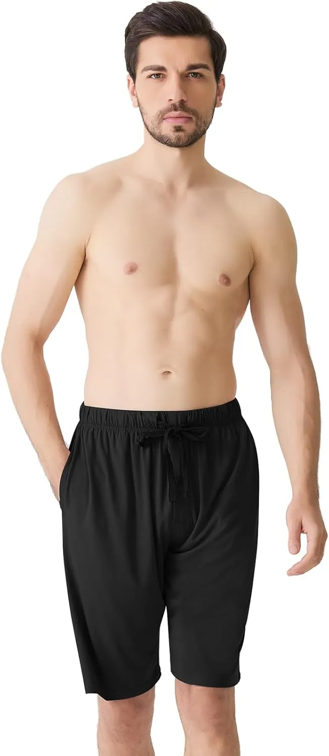 BAMBOO COOL Men’s Pajama Shorts Soft Sleep Shorts Comfy Lounge Pajama Bottoms with Pockets