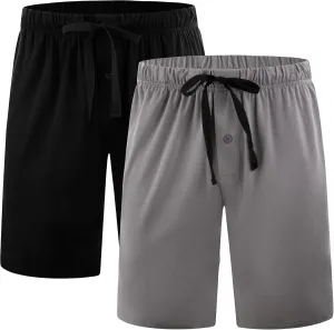BAMBOO COOL Men’s Pajama Shorts Soft Sleep Shorts Comfy Lounge Pajama Bottoms with Pockets