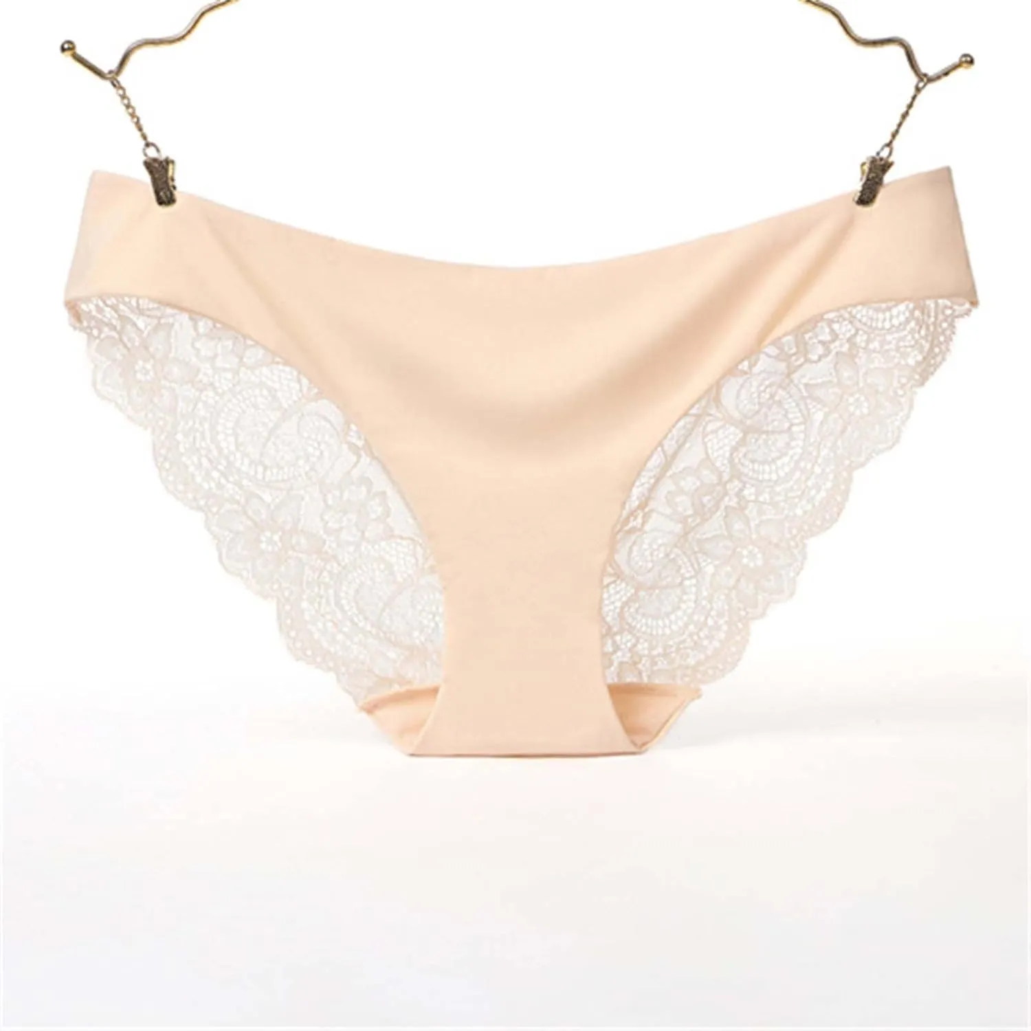 Barely There Bras for Women 4742 Soft Lace Breathable Stretchy Briefs Comfortable Panties Ladies Bikini