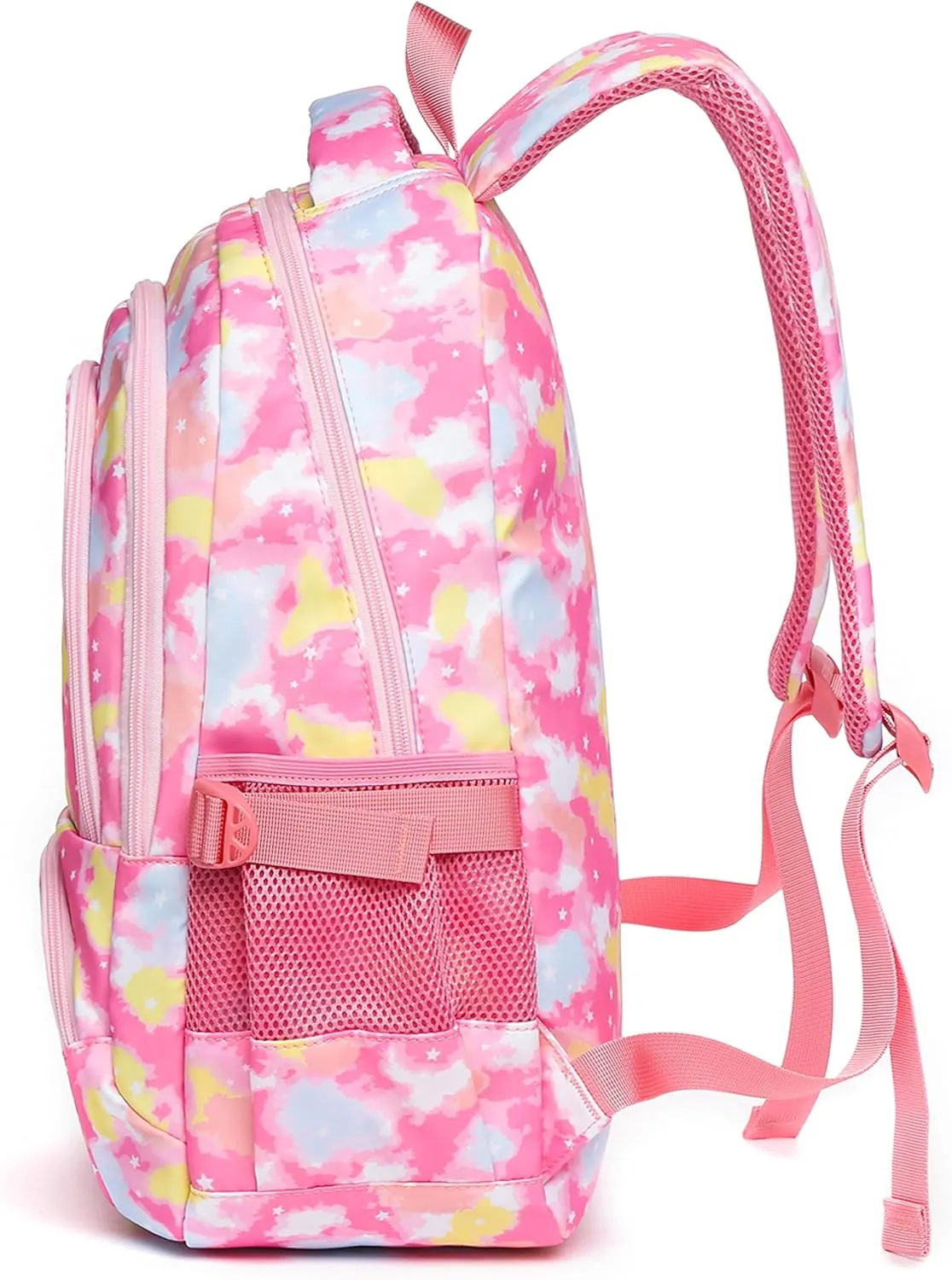 BLUEFAIRY Kids Backpack for Girls School Bookbags for Kindergarten Elementary School Bags for Preschool Cute Book Bags Back to School Gifts 17" Mochila para Niñas de 4 5 6 7 Tie-dye Pink
