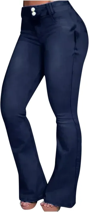 Bootcut Jeans for Women High Waisted Denim Flare Jean Pants Fashion Slim Fit Skinny Denim Pants with Pockets