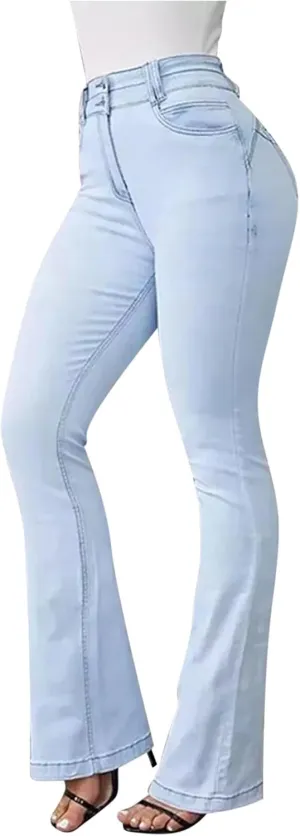 Bootcut Jeans for Women High Waisted Denim Flare Jean Pants Fashion Slim Fit Skinny Denim Pants with Pockets