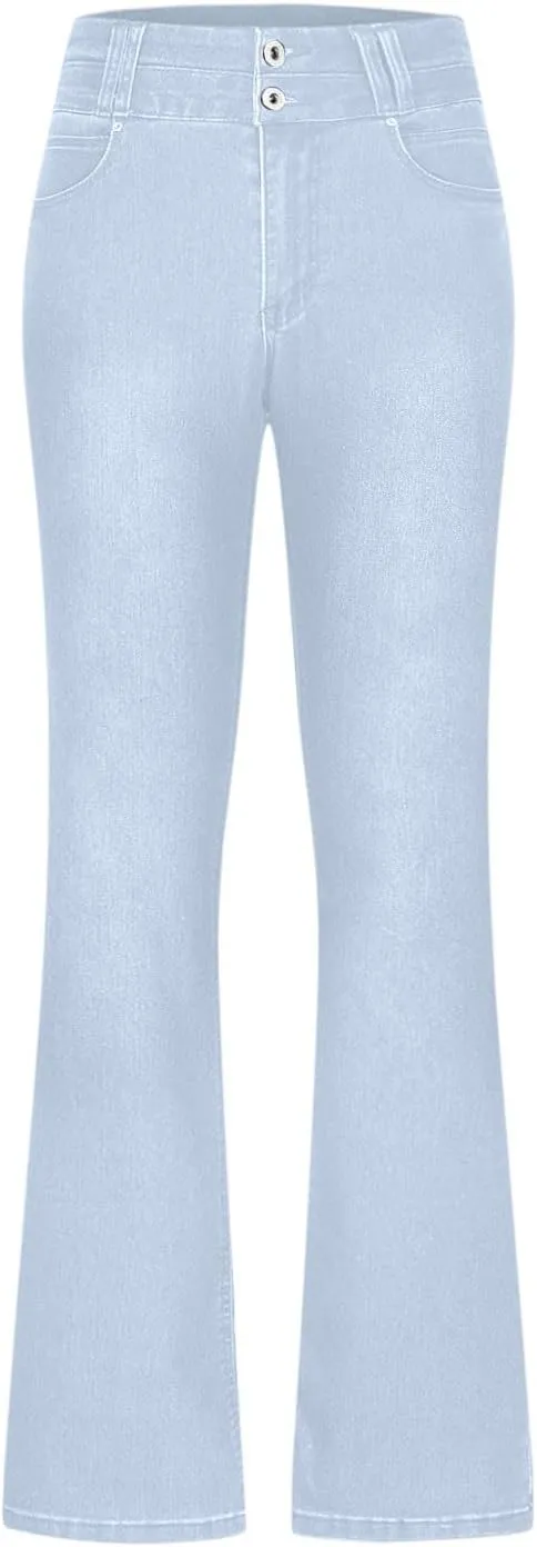 Bootcut Jeans for Women High Waisted Denim Flare Jean Pants Fashion Slim Fit Skinny Denim Pants with Pockets