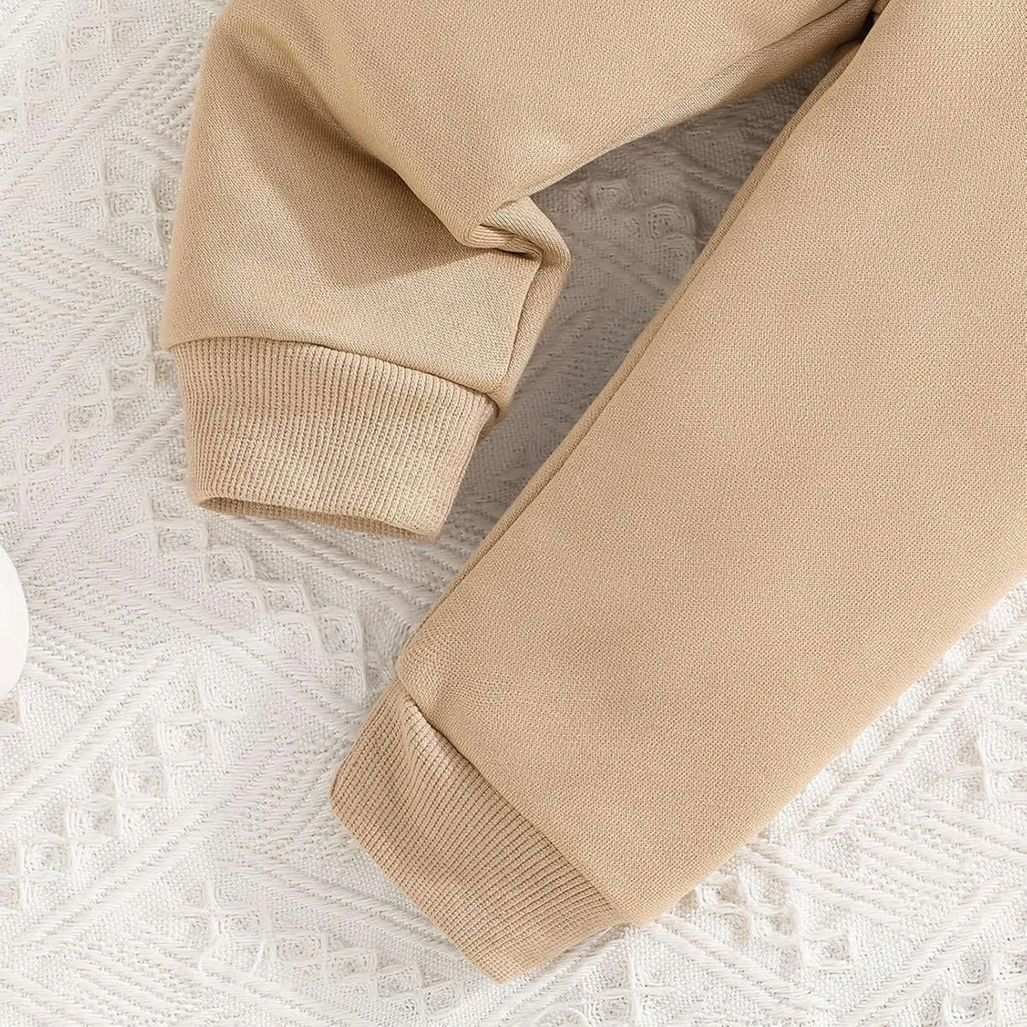 Boy's Solid Color Sets Long Sleeve Crewneck Pullover Hoodie and Jogger Sweatpants Set Classic Vacation Clothes