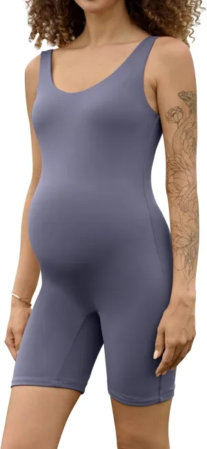 BRLIDO Women's Maternity Bodysuit Pregnancy Shapewear Romper Jumpsuit Sleeveless Tank Top Shorts