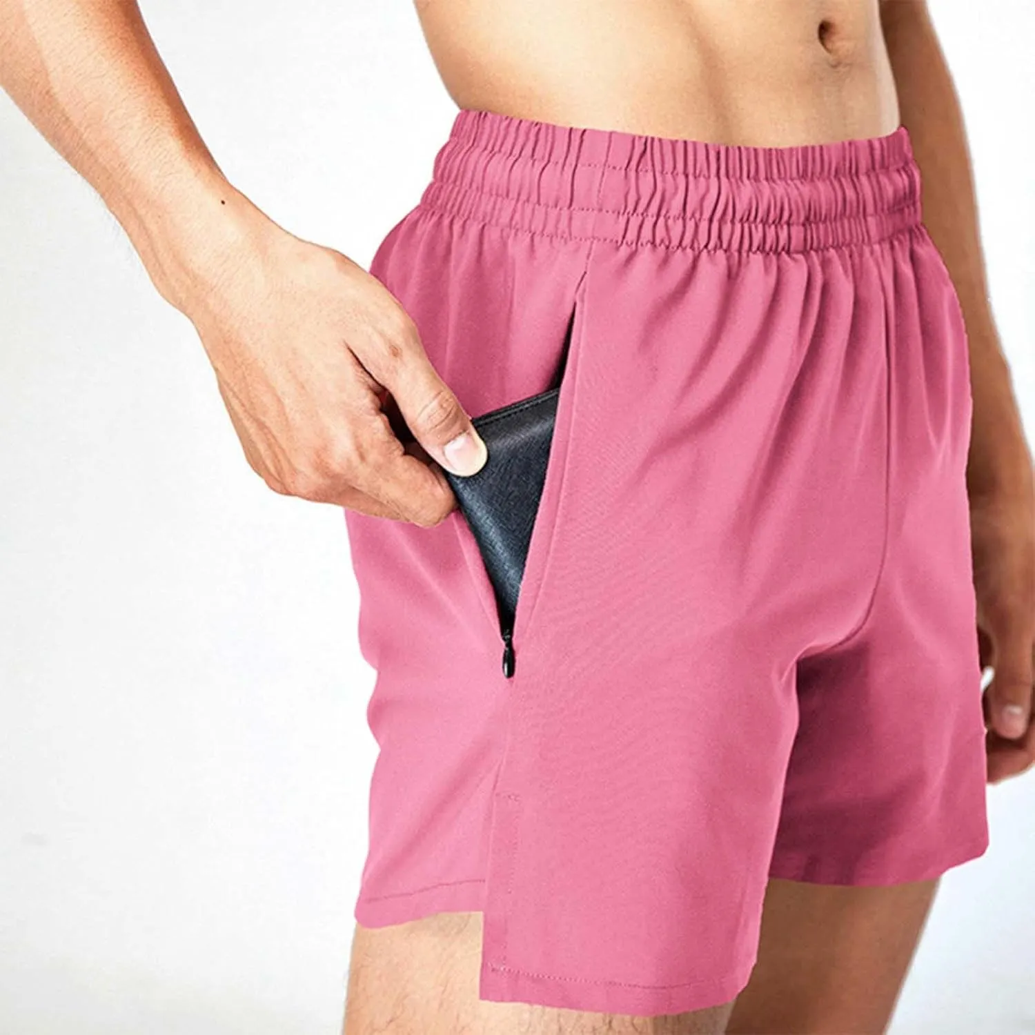 Cambkatl Men's Athletic Running Shorts Lightweight Casual Elastic Waist Quick Dry Workout Gym Shorts with Pockets