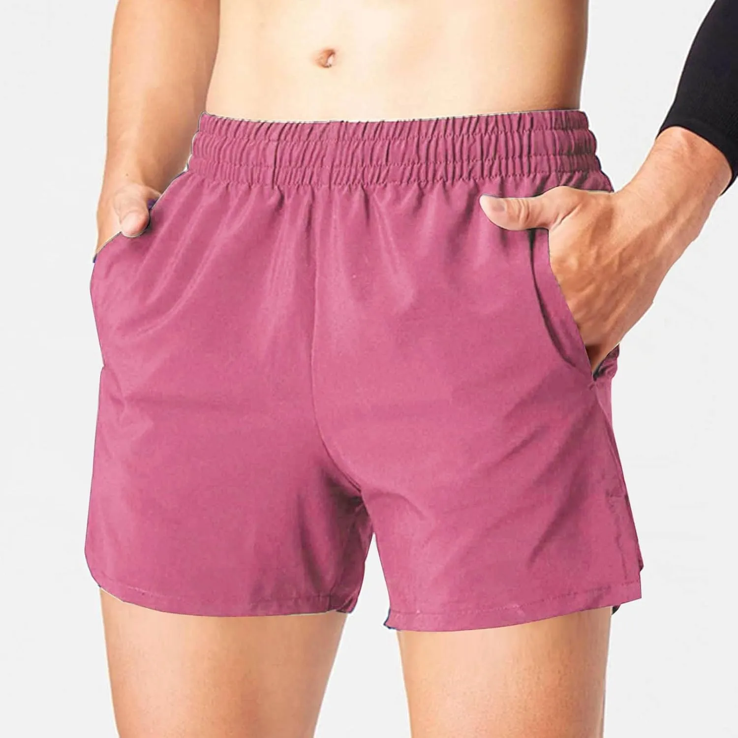Cambkatl Men's Athletic Running Shorts Lightweight Casual Elastic Waist Quick Dry Workout Gym Shorts with Pockets