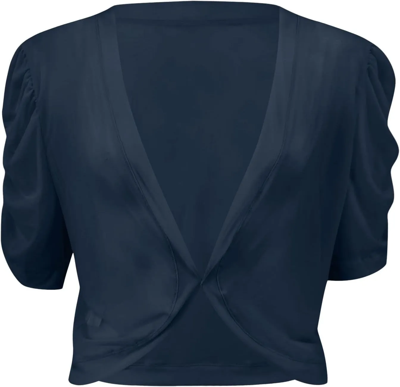 Cardigan for Women Cropped Solid Puff Sleeve Bolero Shrug Open Front Sheer Cardigans Elegant Ladies Summer Blouse Tops
