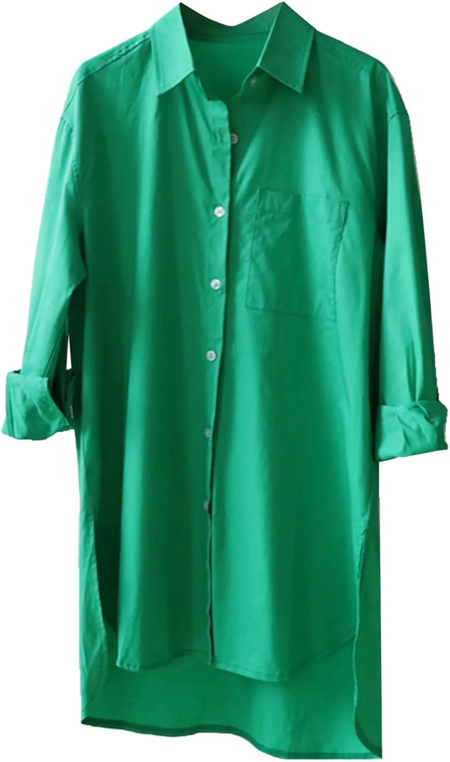Casual Tunic Dress for Women Fashion Solid Long Sleeve Button Up T Shirt Dress Club Summer Baby Shower Outfit for Guest