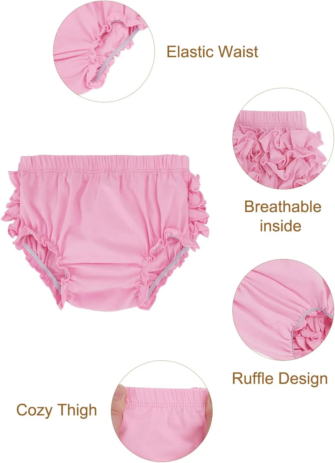 Century Star Baby Bloomers Ruffle Diaper Cover for Toddler Girls Newborn Toddler Kids Panties Bloomers Girl's Cotton Shorts