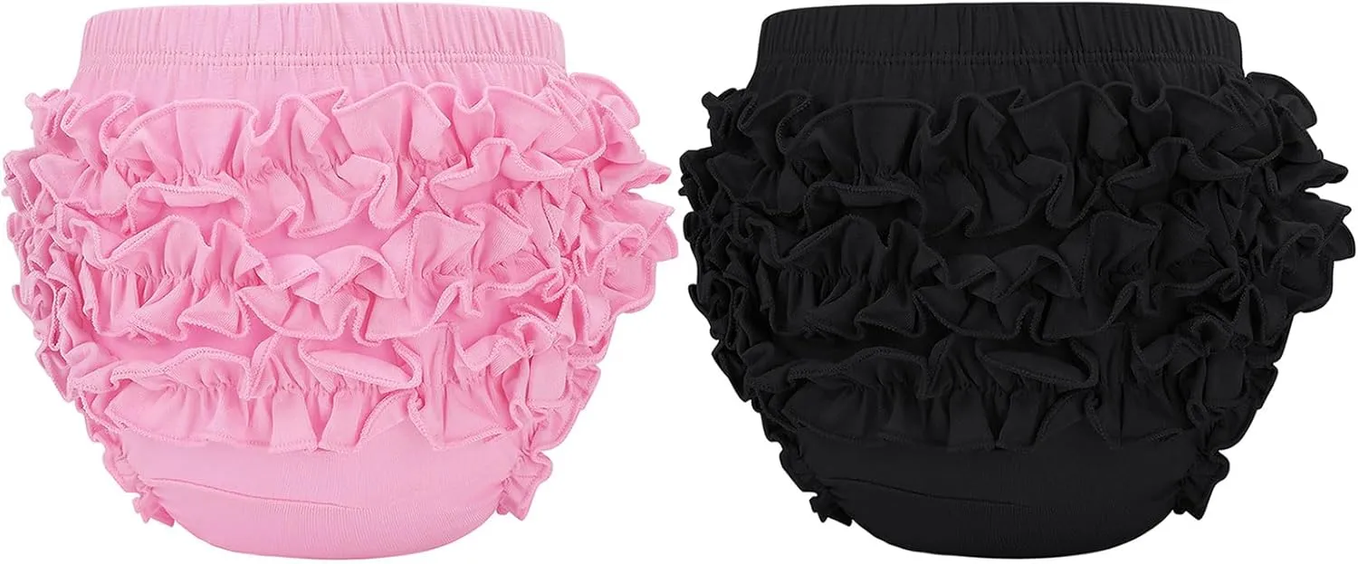 Century Star Baby Bloomers Ruffle Diaper Cover for Toddler Girls Newborn Toddler Kids Panties Bloomers Girl's Cotton Shorts
