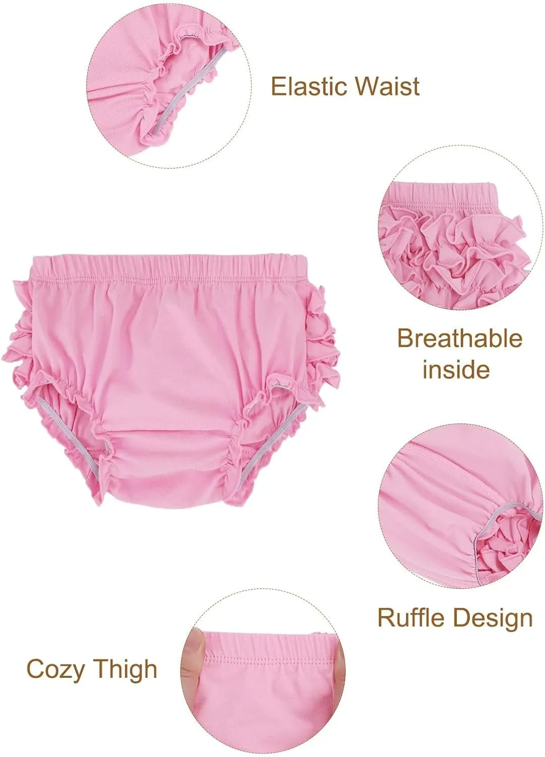 Century Star Baby Bloomers Ruffle Diaper Cover for Toddler Girls Newborn Toddler Kids Panties Bloomers Girl's Cotton Shorts