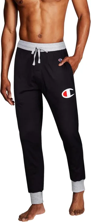 Champion Men's Sleep Jogger Pants, Men's Rib Cuff Sleep Pants, Comfortable Lounge Jogger Sweatpants for Men, 29.5" Inseam