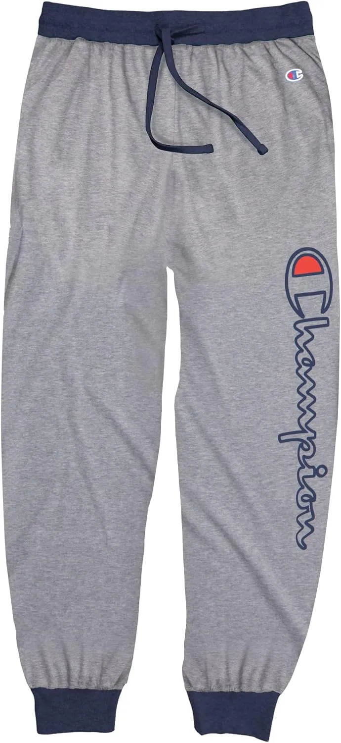 Champion Men's Sleep Jogger Pants, Men's Rib Cuff Sleep Pants, Comfortable Lounge Jogger Sweatpants for Men, 29.5" Inseam