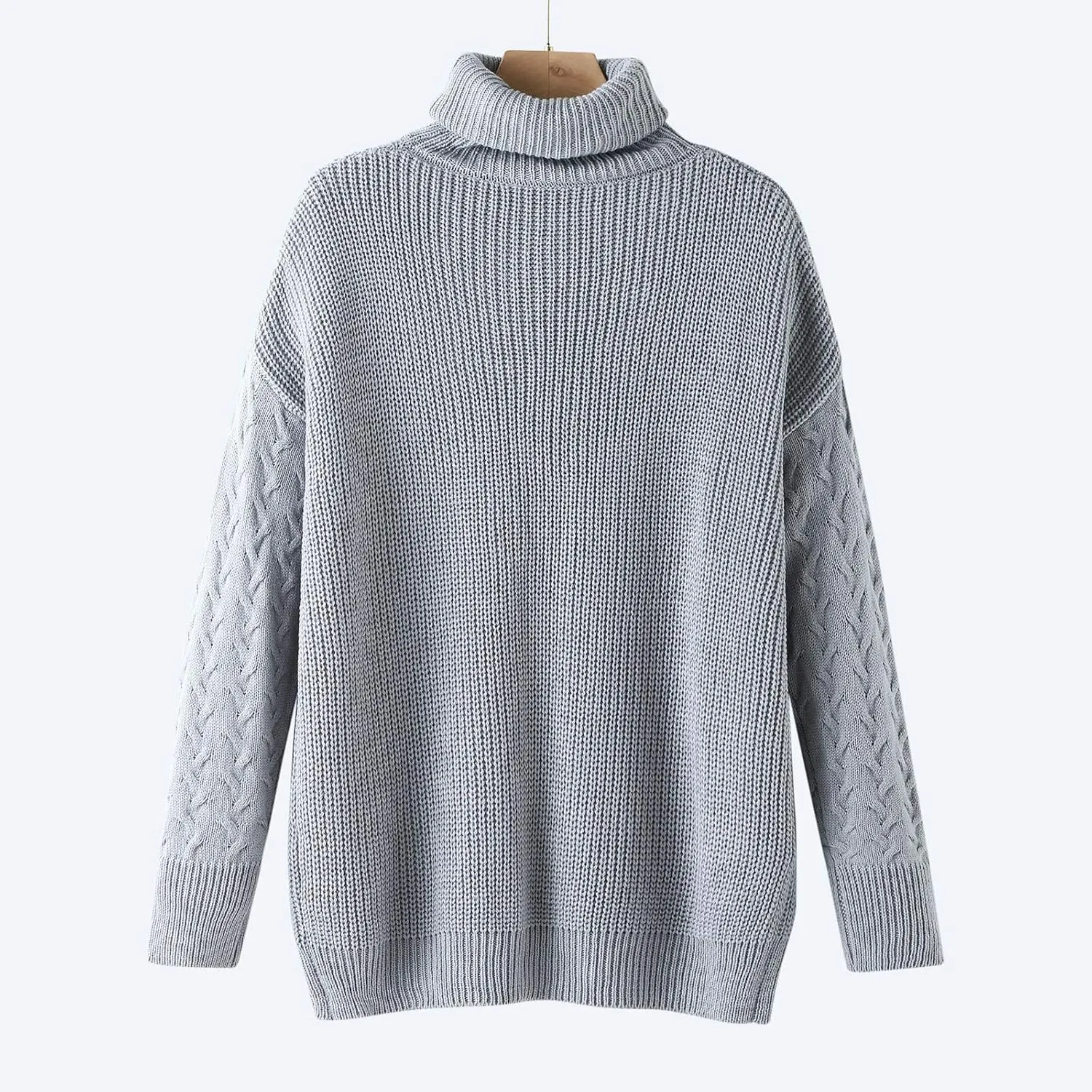Chunky Sweaters for Women 2023 Turtleneck Pullover Sweaters Long Sleeve Fall Sweaters Casual Loose Jumper Tops