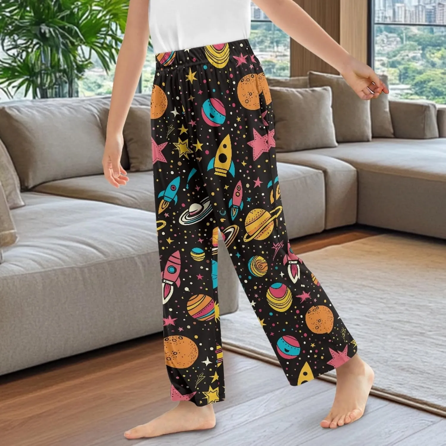 CLOHOMIN Girls Pajama Pants Size 2-15 Years Boys Long Sleep Pants Soft Sleepwear Pants Kids PJ Jogger Pants