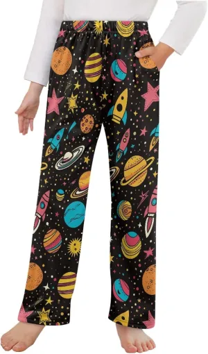CLOHOMIN Girls Pajama Pants Size 2-15 Years Boys Long Sleep Pants Soft Sleepwear Pants Kids PJ Jogger Pants
