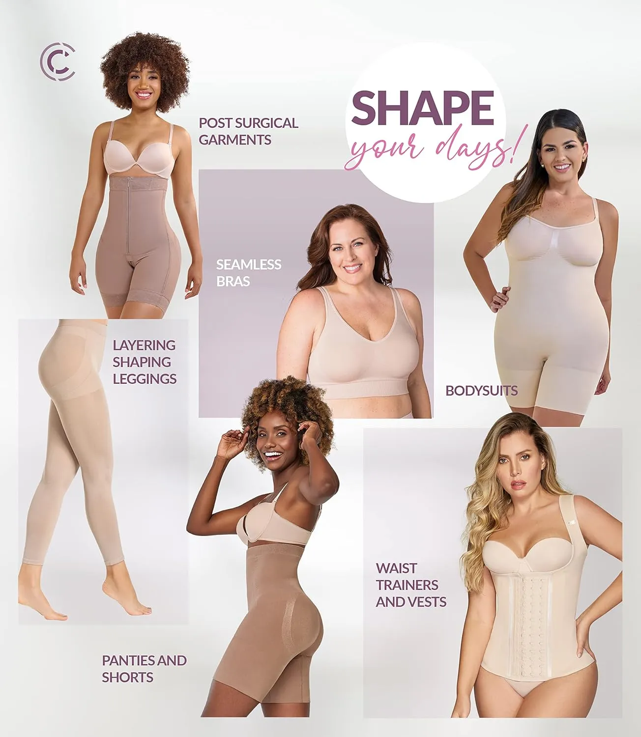 CURVEEZ Shapewear for Women Tummy Control Fajas Colombianas Body Shaper Open Bust Bodysuit for Women Butt Lifter