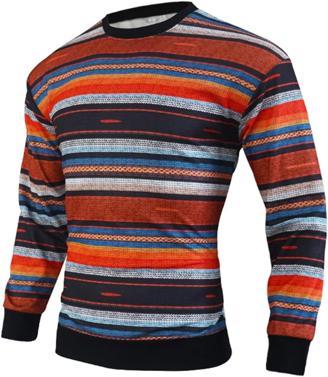 Dress Sweater For Men Fashion Casual Personality Christmas Printed Couple Sweater Pullover Sweater Top Blue Sweater